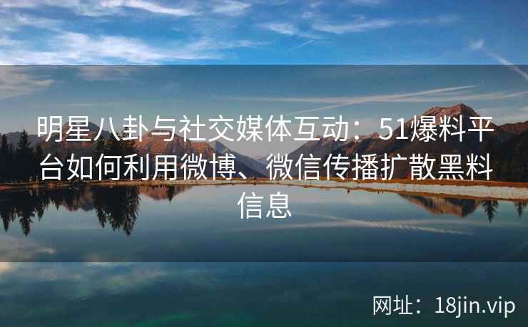 明星八卦与社交媒体互动：51爆料平台如何利用微博、微信传播扩散黑料信息
