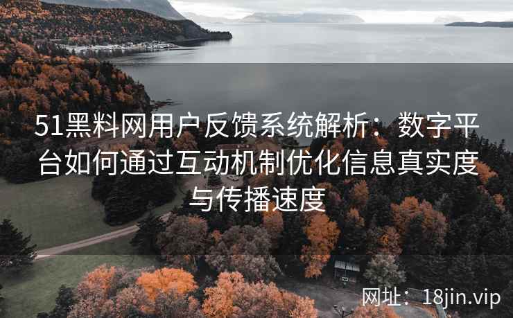 51黑料网用户反馈系统解析：数字平台如何通过互动机制优化信息真实度与传播速度