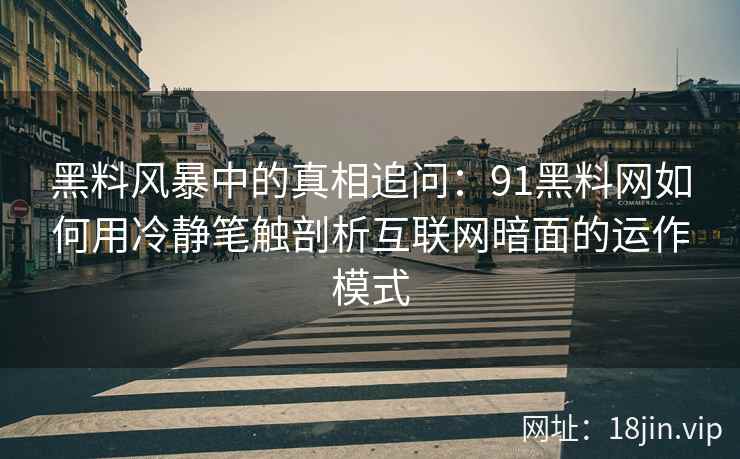 黑料风暴中的真相追问：91黑料网如何用冷静笔触剖析互联网暗面的运作模式
