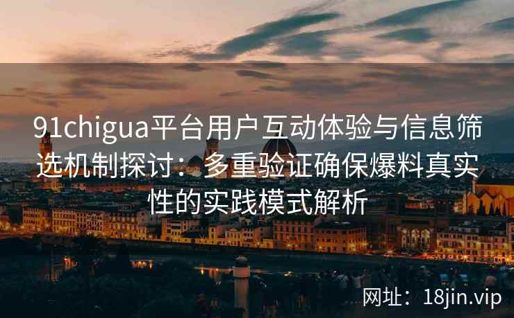 91chigua平台用户互动体验与信息筛选机制探讨：多重验证确保爆料真实性的实践模式解析