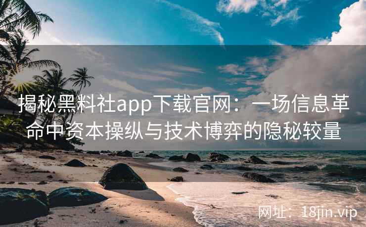 揭秘黑料社app下载官网：一场信息革命中资本操纵与技术博弈的隐秘较量